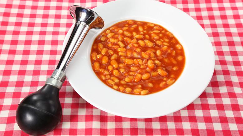 Bowl of beans with air horn