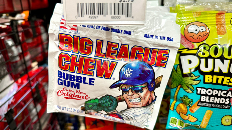 Package of Big League Chew gum at a store