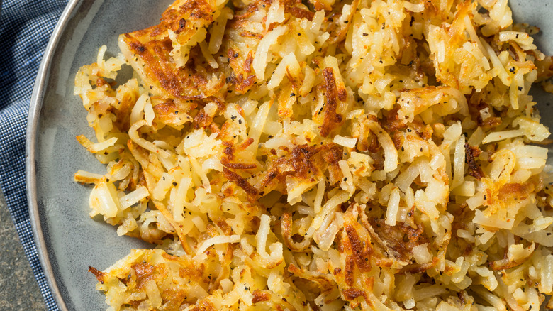 Plate of crispy hash browns