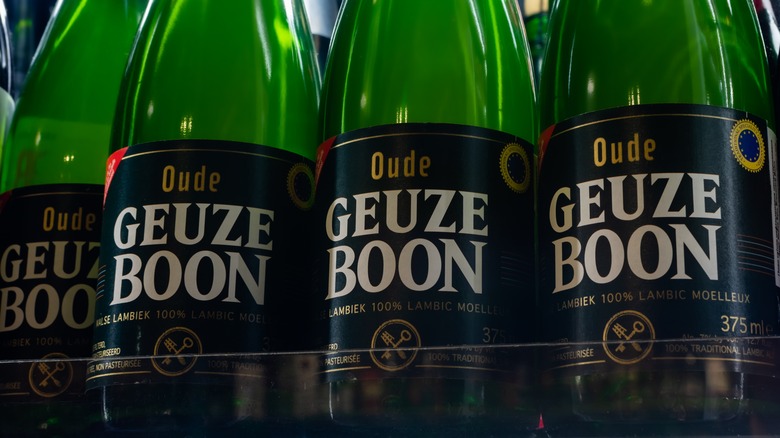 bottled geueze sour beer on shelf