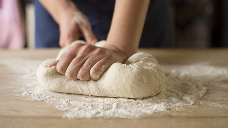 Kneading bread dough