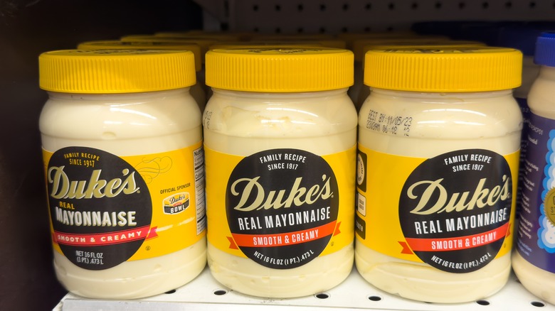 Duke's mayo on store shelf