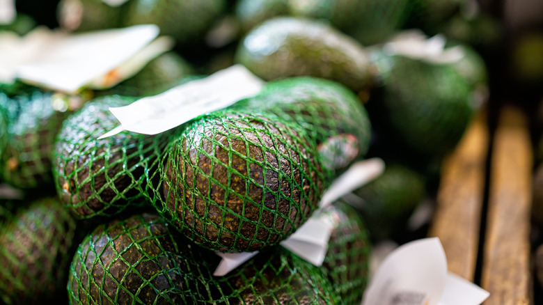 Avocados in mesh bags