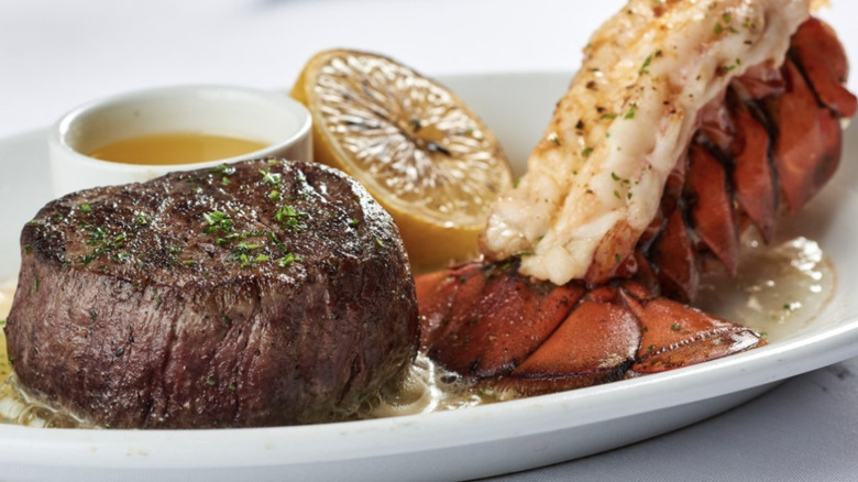 Steak and lobster plate at Ruth's Chris Steak House