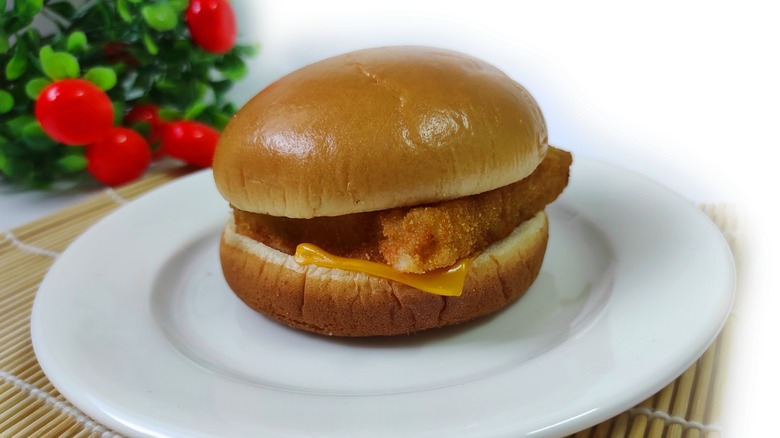 Filet-O-Fish unboxed on plate