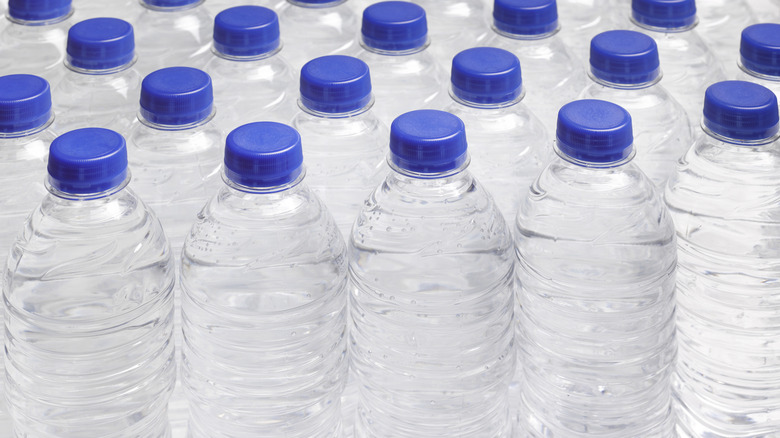 Bottle water lined up next to each other