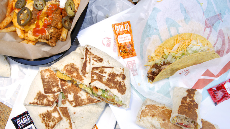 Assortment of food from Taco Bell