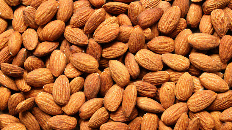 A pile of almonds