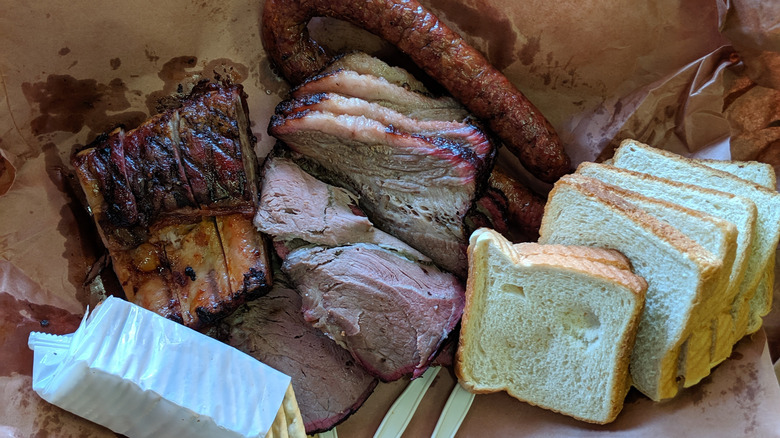 Traditional Texas barbecue platter