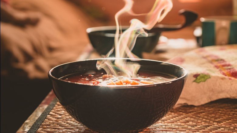 bowl of steaming soup