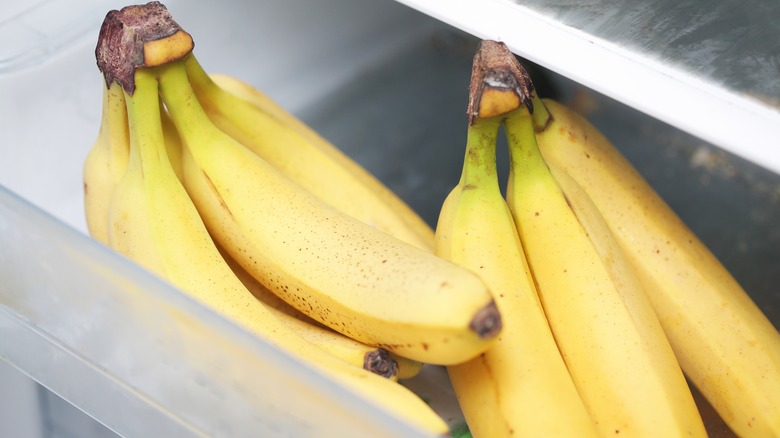 Bananas in refrigerator