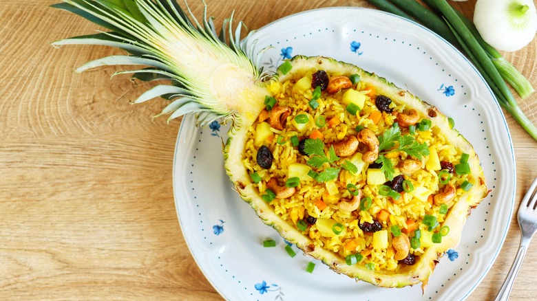 fried rice in a pineapple