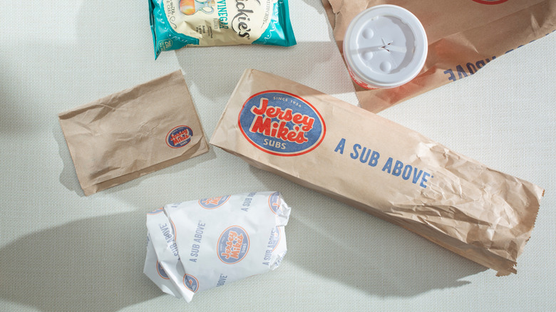 A Jersey Mike's meal on a table.