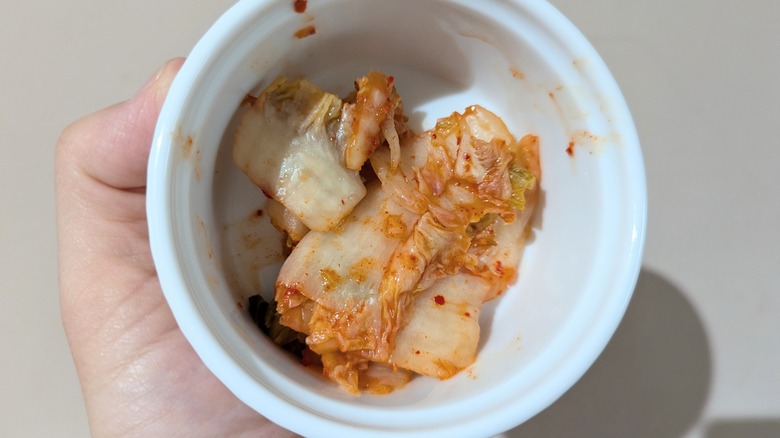 trader joe's kimchi in ramekin