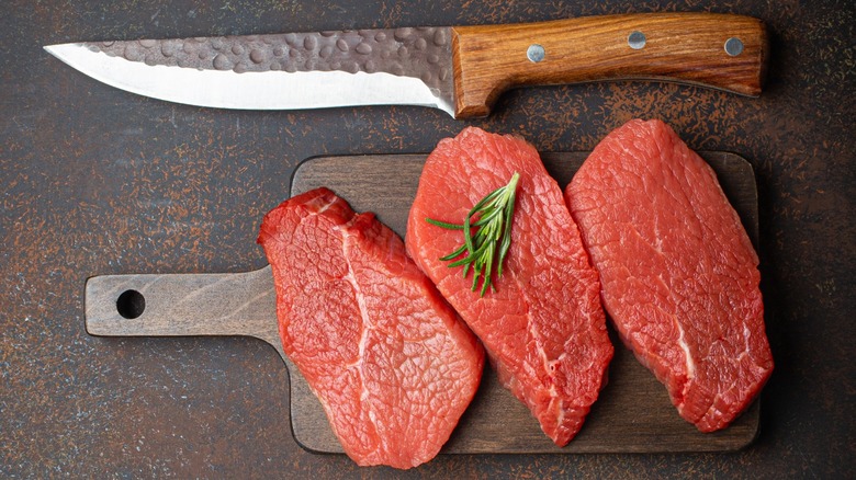 raw sirloin steak