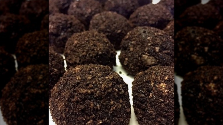 Oreo balls dipped in cookie crumbs