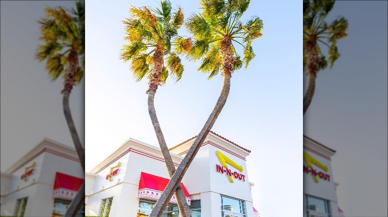 In-N-Out Burger palm trees in front of a location