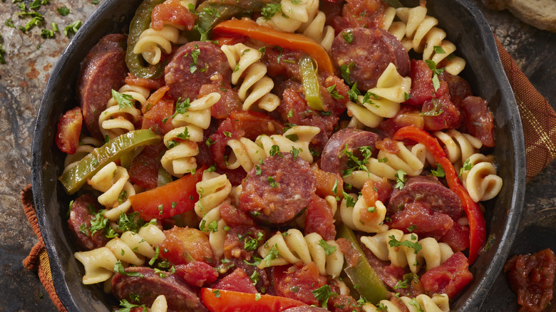 Sausage and peppers pasta