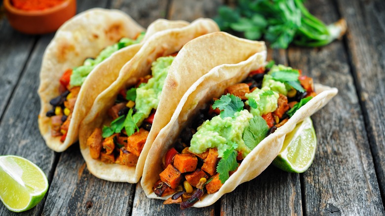 sweet potato black bean taocs