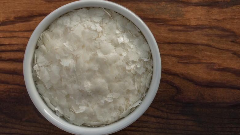 Bowl of dehydrated potato flakes