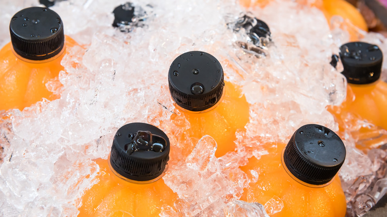 orange drinks on ice