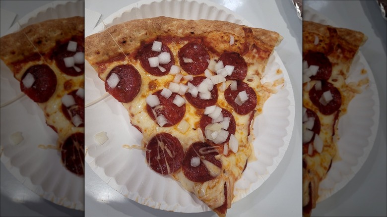 Costco pizza with diced onions