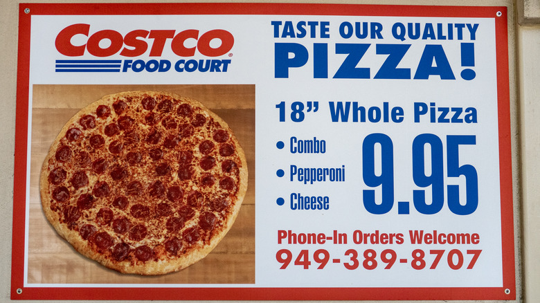 Costco pizza food court sign