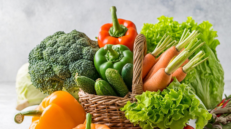 Fresh vegetables in a basket